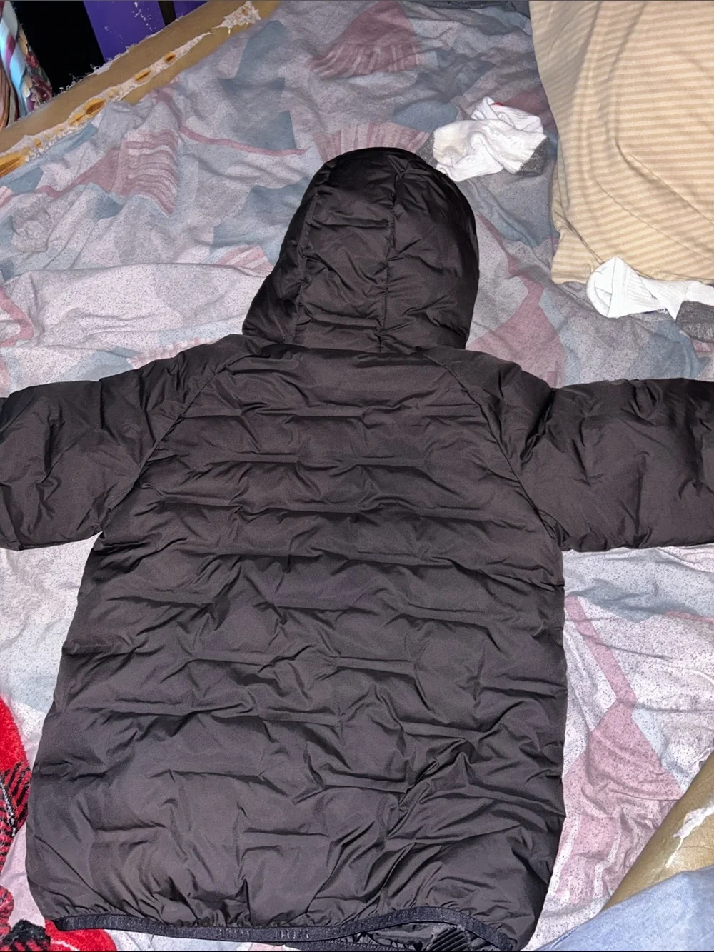 Jordan Black Quilted Puffer Jacket with Hood